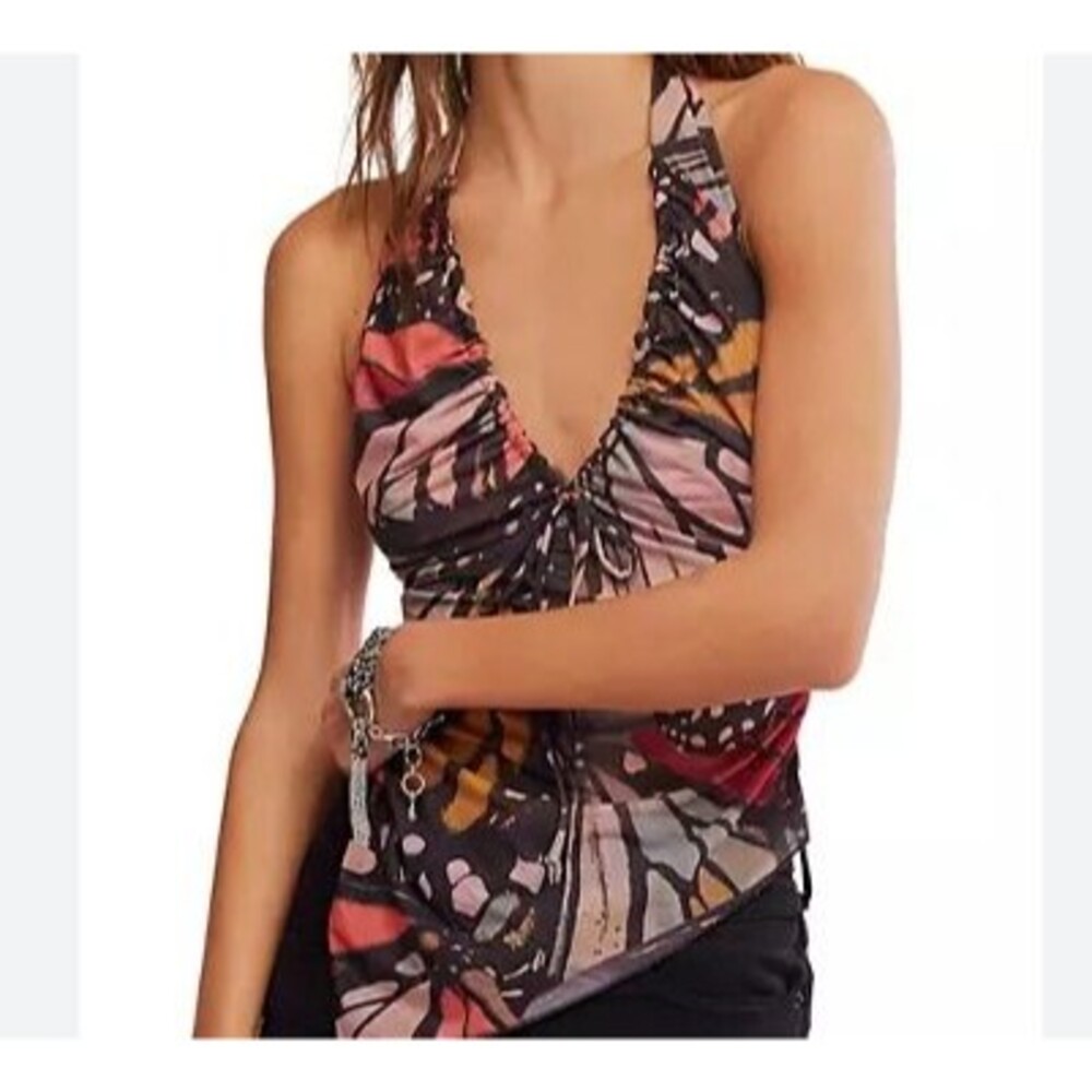 FREE PEOPLE Butterfly Effect Womens Halter Top Size Small